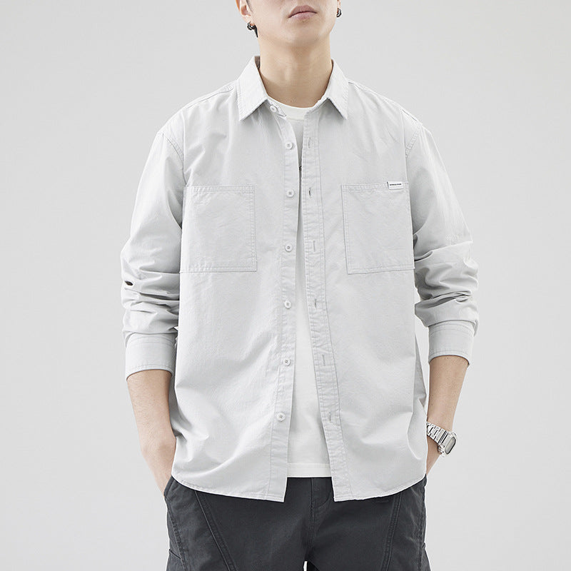 Men's Oversized Cotton Shirt with Double Chest Pockets and Relaxed Fit Mune Fashion