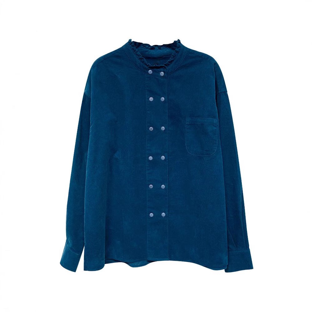 Women Casual Blouse with Ruffle Hem Mune Fashion
