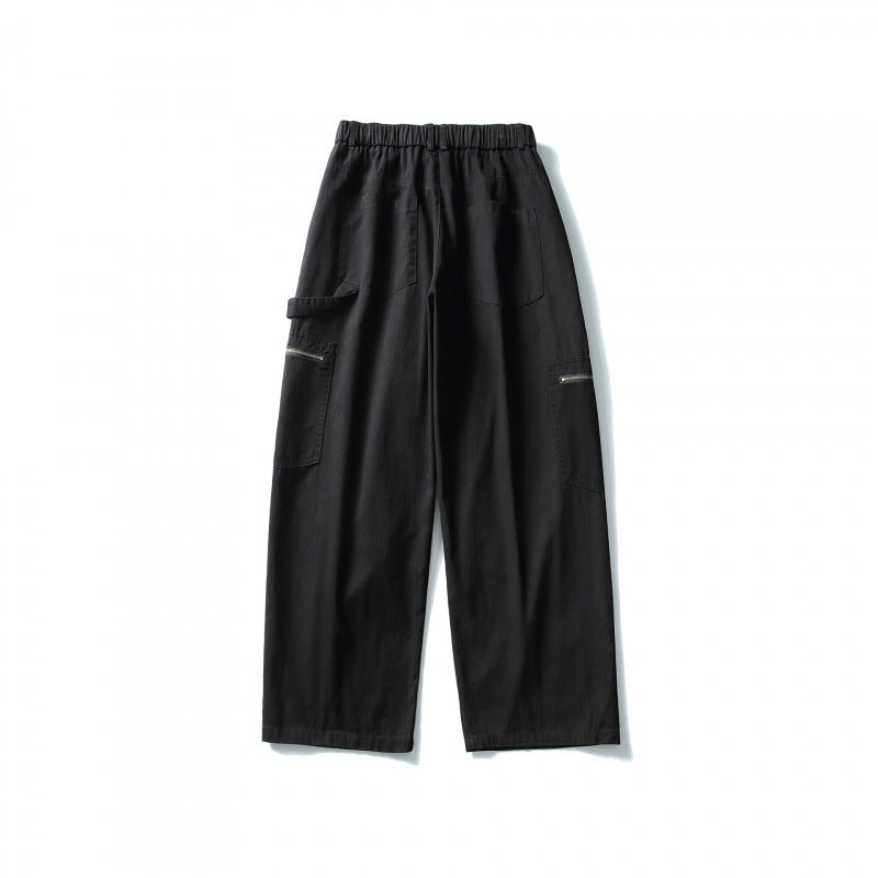Men's Loose Utility Cargo Pants with Elastic Waistband and Patch Pockets Mune Fashion