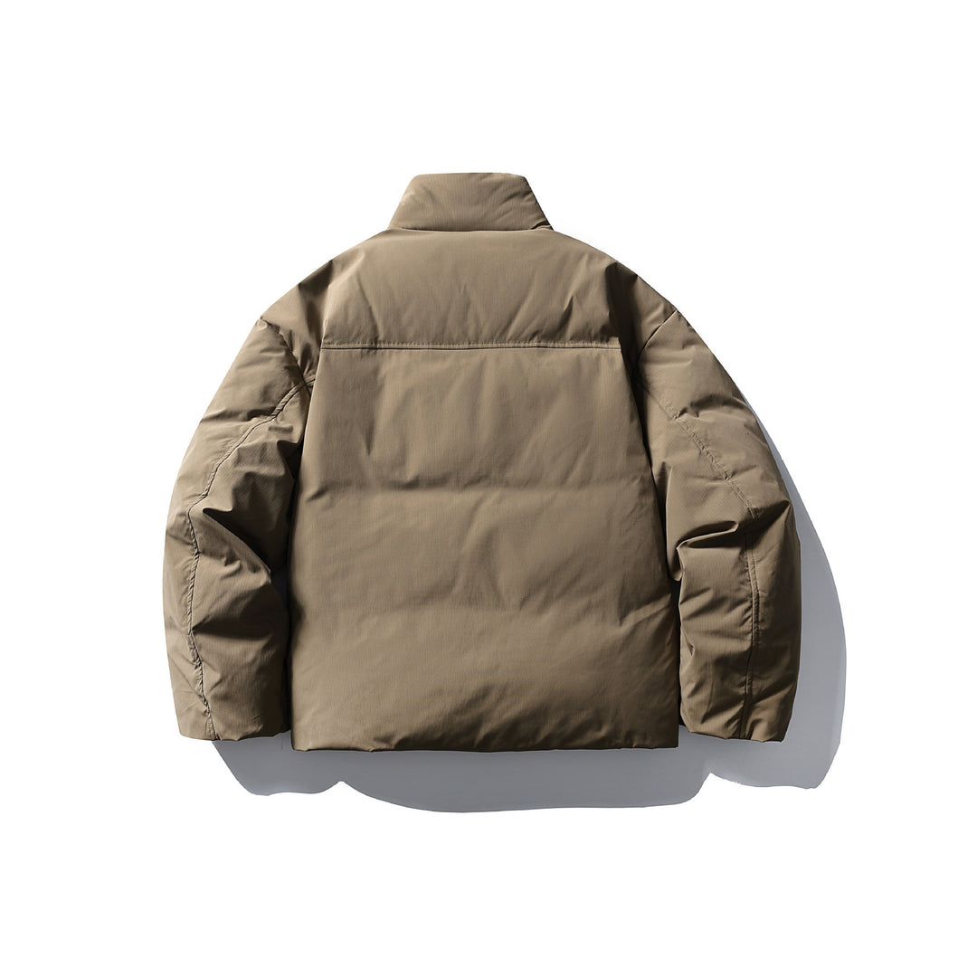 Men's Boxy Thermal Insulation Jacket with High Stand Collar and Minimalist Outer Shell Mune Fashion