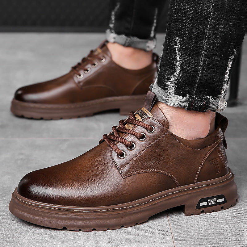 Men's Derby Hybrid made of leather look with robust profile platform sole and comfort insole Mune Fashion