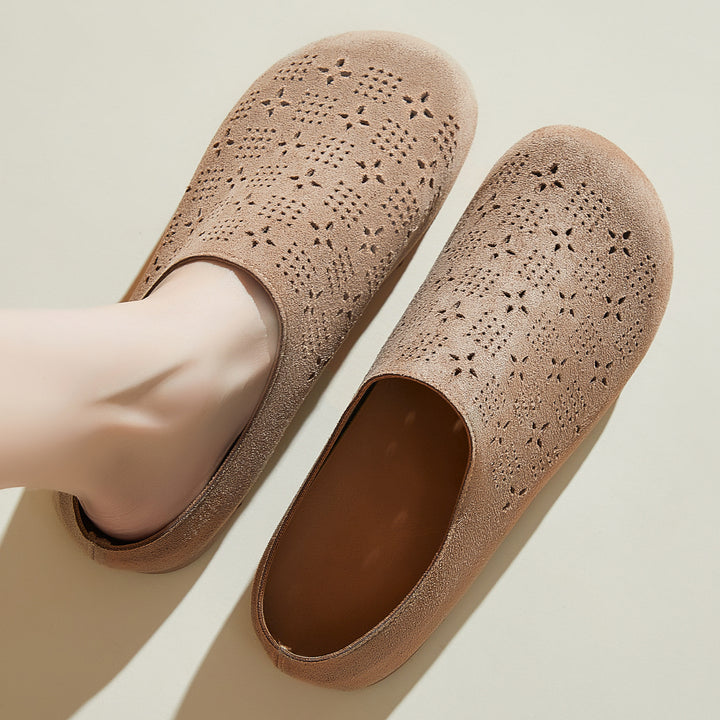Women nan comfort mule with laser perforation and molded memory footbed Mune Fashion