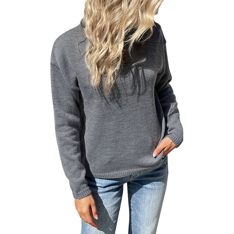 Women's fine knit sweater with round neckline and light oversized fit Mune Fashion