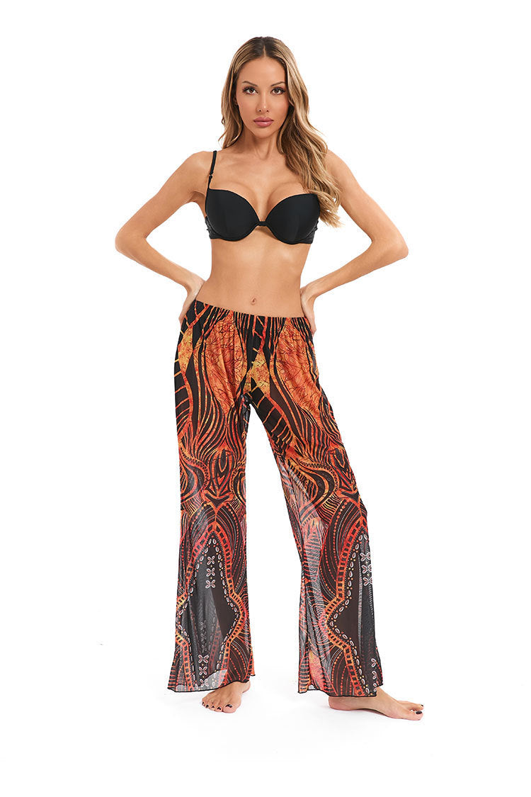 Ladies leggings made of airy, transparent fabric quality with exotic pattern Mune Fashion