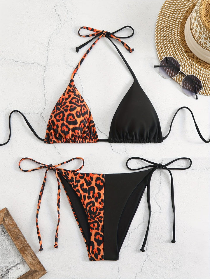 Women Triangle Bikini with sophisticated animal print Mune Fashion