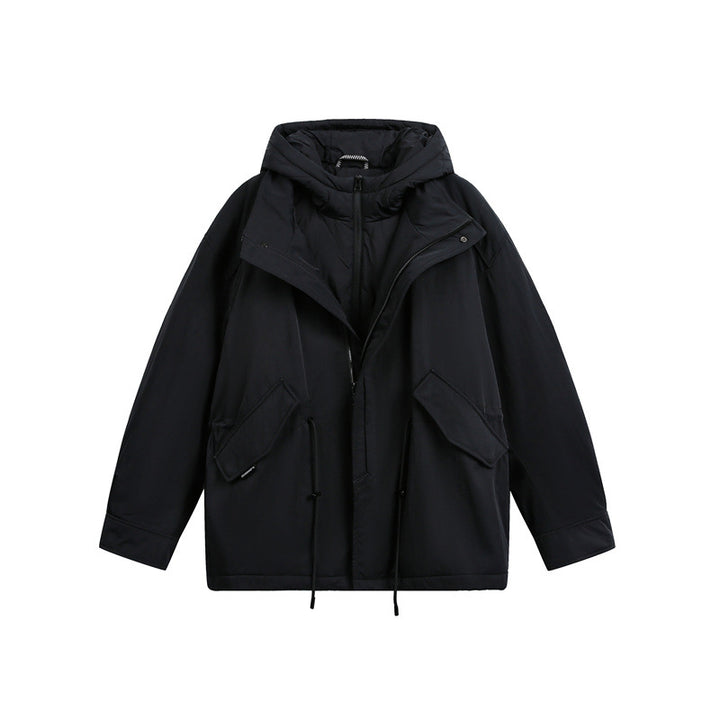 Men's Oversize Parka with Quilted Padding and Drawstring Mune Fashion