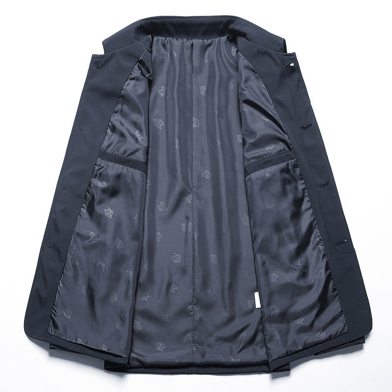 Men's blazer-like transitional jacket with shirt collar, lightweight inner lining, and button placket Mune Fashion