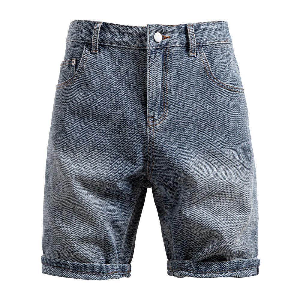 Men's denim shorts with turn-up, mid-rise waistband and classic pocket configuration Mune Fashion