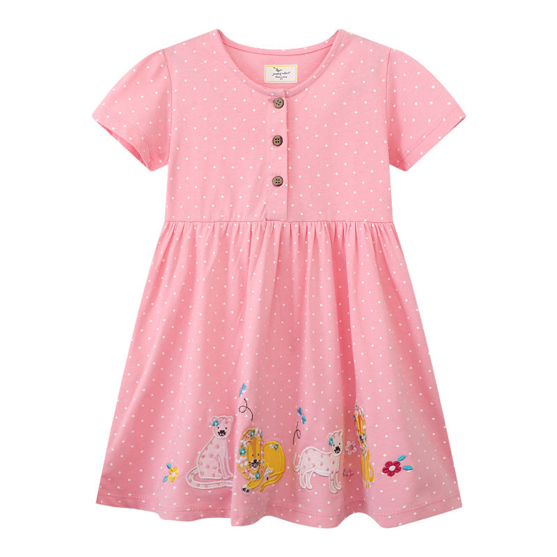 Girl's summer dress with cute animal appliqués Mune Fashion