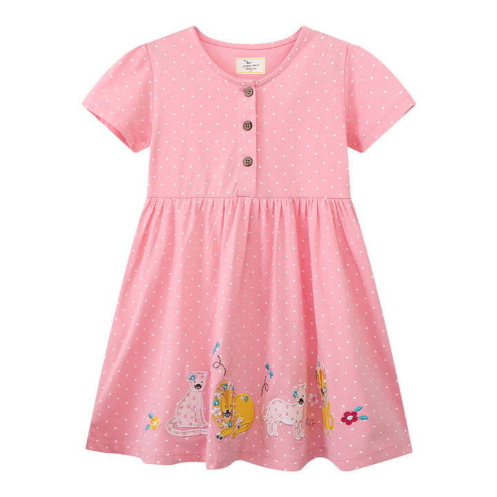 Girl's summer dress with cute animal appliqués Mune Fashion