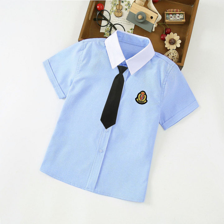Boys Elegant Short Sleeve Shirt with Bow Tie Mune Fashion