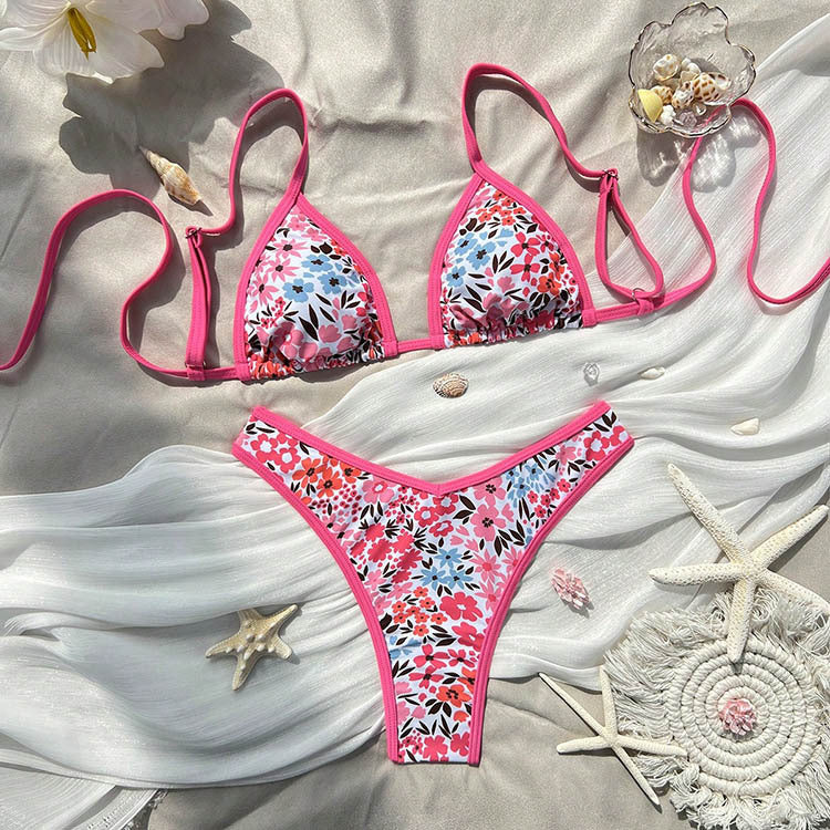Women's Triangle Bikini with Vibrant Pattern Mix Mune Fashion