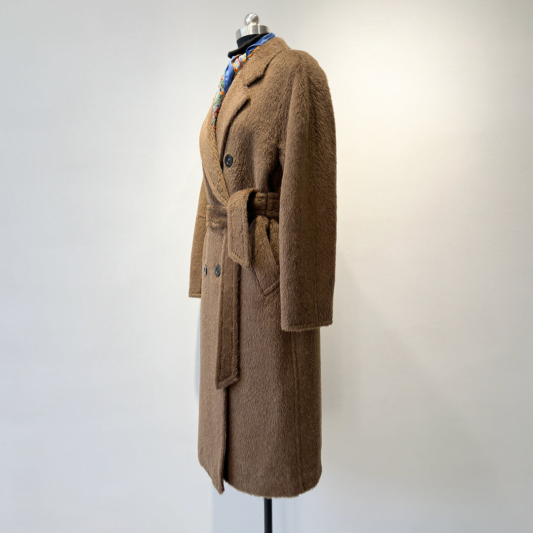 Women's Luxurious Double-Breasted Fleece Coat Mune Fashion