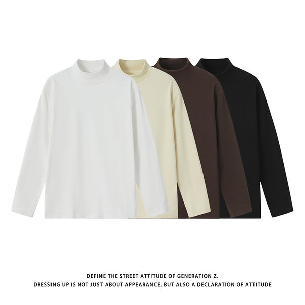 Unisex Minimalist Fine Knit Mock Neck Sweater in Oversized Relaxed Fit Mune Fashion