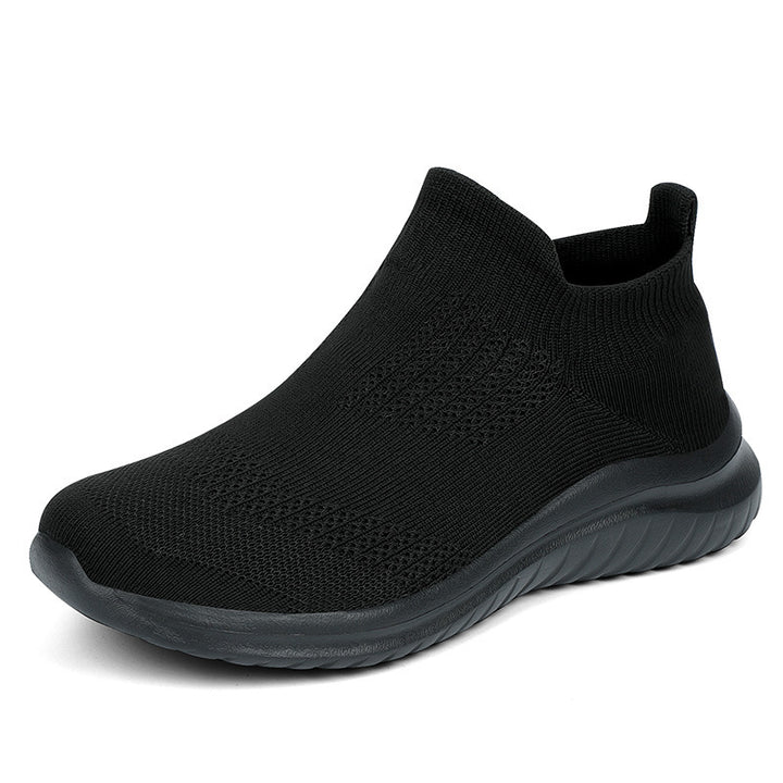 Unisex nan breathable knitted slip-on shoe with elastic shaft and shock-absorbing sole Mune Fashion
