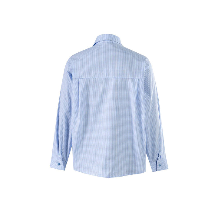 Men's Checkered Oversized Shirt with Concealed Button Placket and Contrasting Trim Mune Fashion