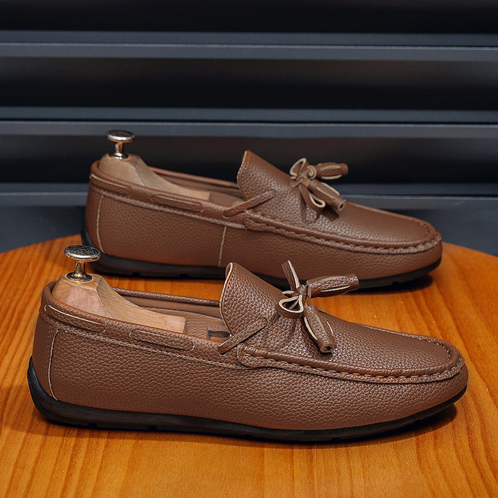 Men's Elegant Moccasins with Fashionable Lacing Detail Mune Fashion