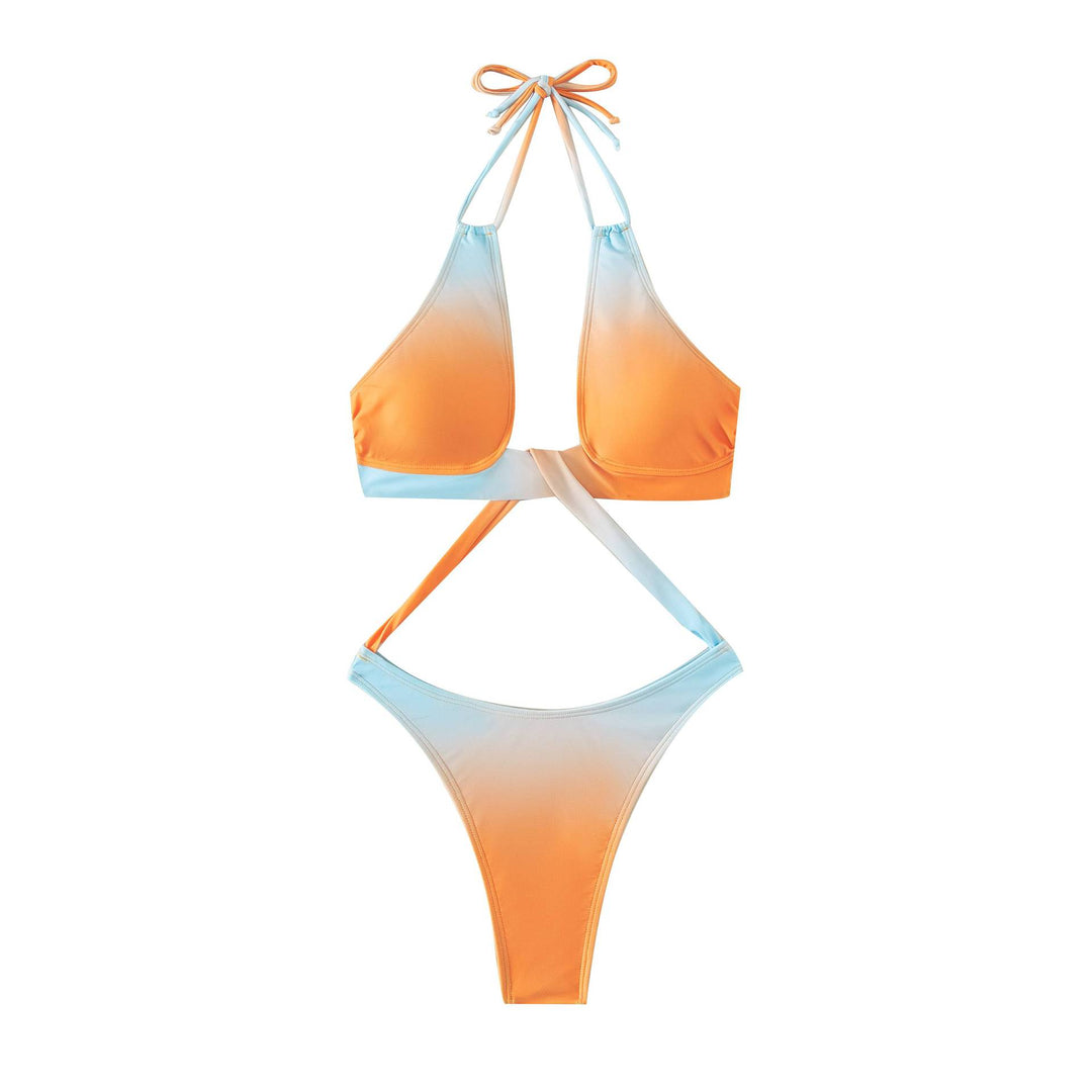 Women’s triangle bikini with crisscross top and high leg cut Mune Fashion