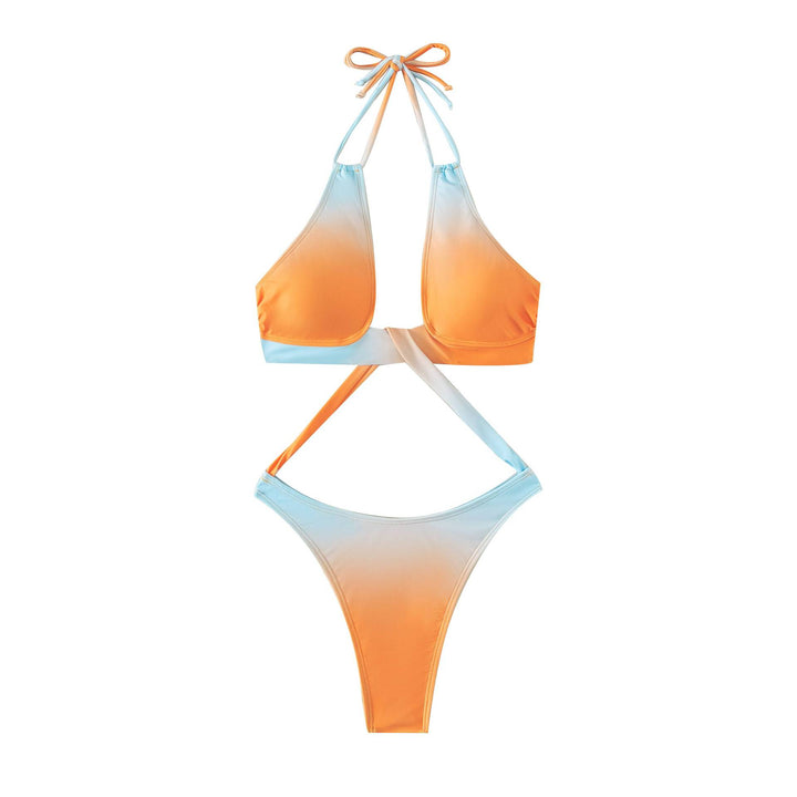 Women’s triangle bikini with crisscross top and high leg cut Mune Fashion