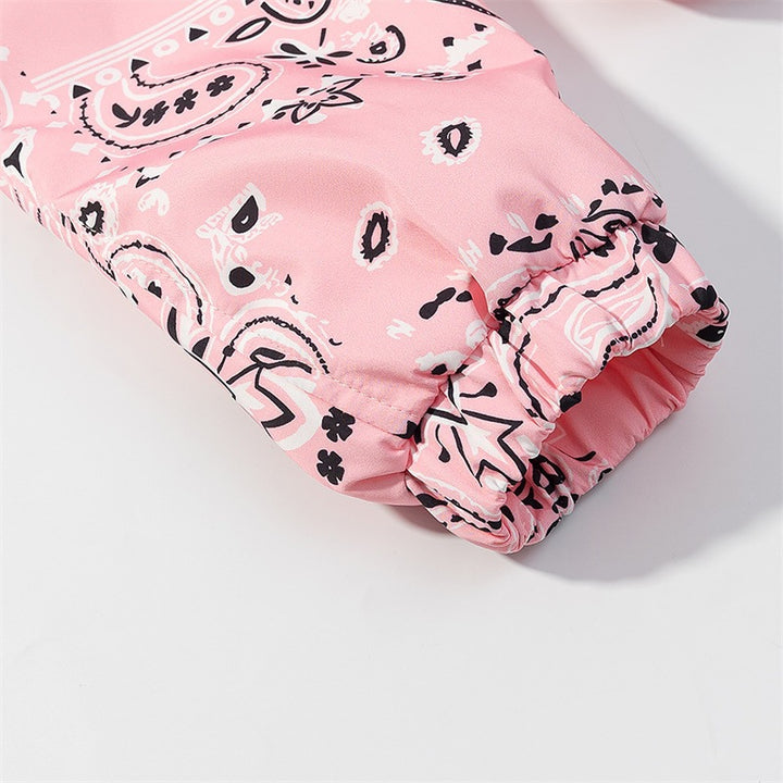 Women's Printed Lightweight Hooded Windbreaker in Bandana/Paisley Pattern Mune Fashion
