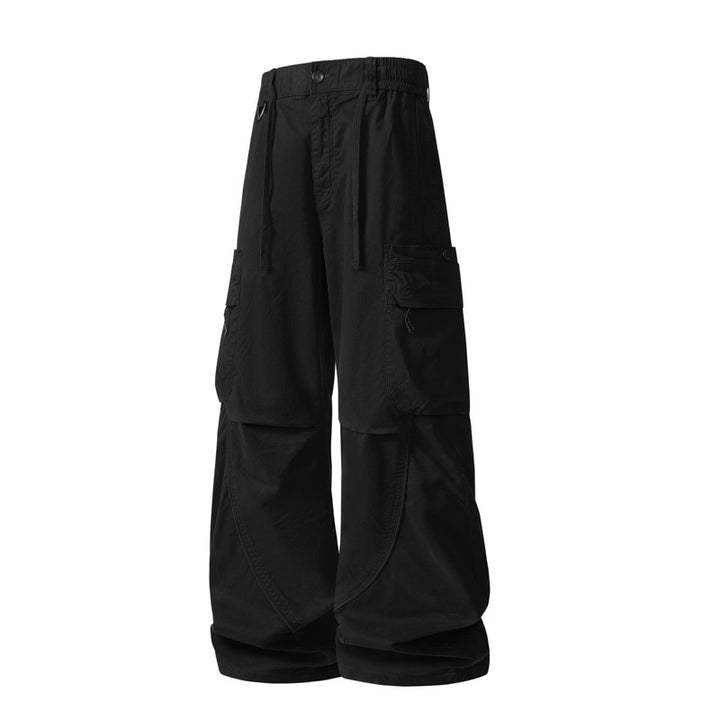 Men's loose-fitting utility cargo pants with multiple pockets and adjustable waistband Drune