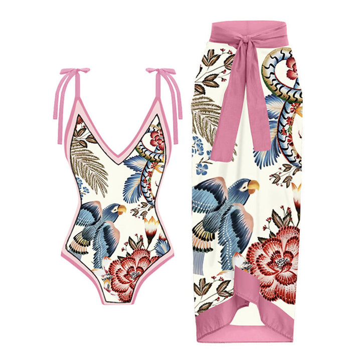 Women's Swimwear Set with Stylish Wrap Skirt Mune Fashion