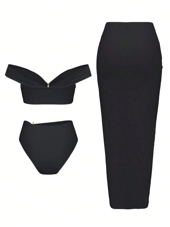 Women's Elegant Bikini Set with Wrap Skirt Mune Fashion