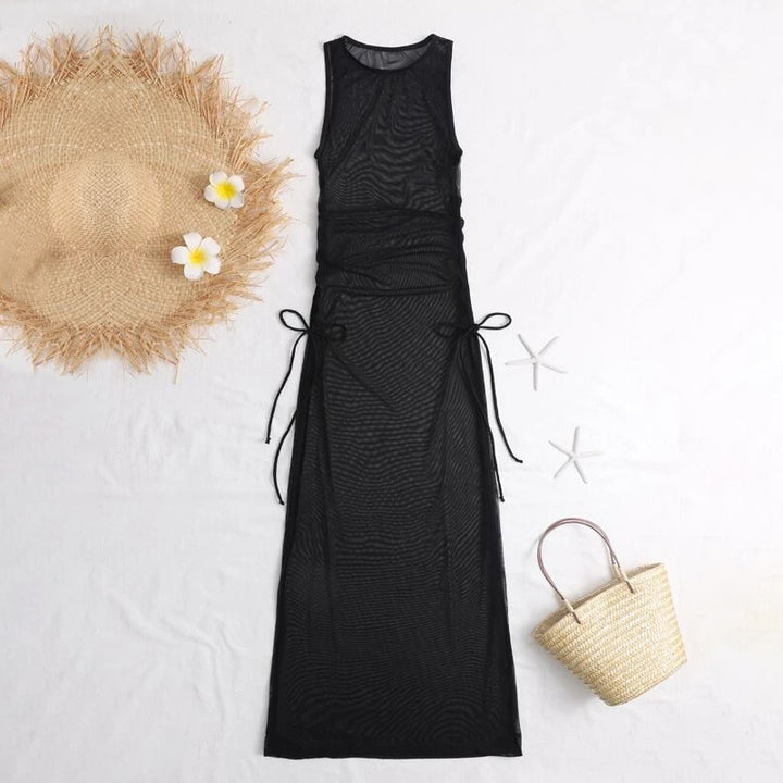 Women's beach dress with refined lacing details Mune Fashion