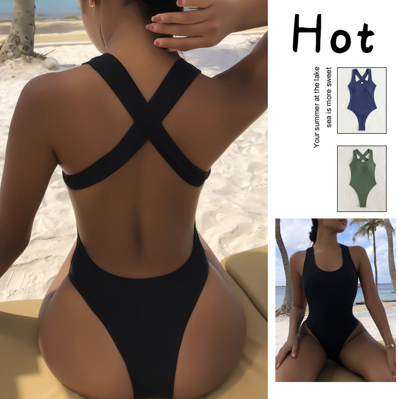 Women High-Cut One-Piece Swimsuit Mune Fashion