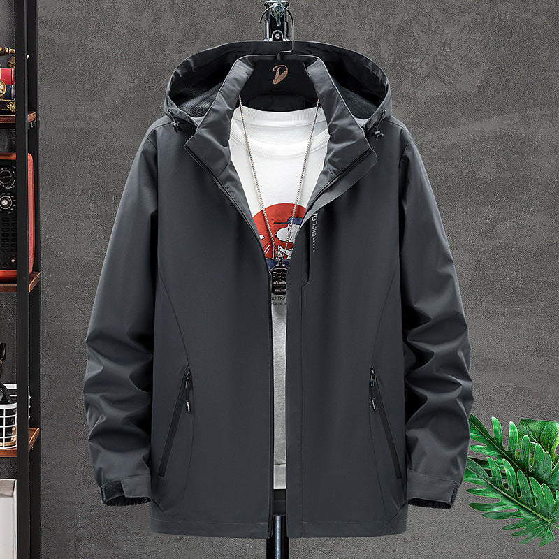 Men's Lightweight Softshell Outdoor Jacket with Hood, Wind and Water Repellent Surface Mune Fashion