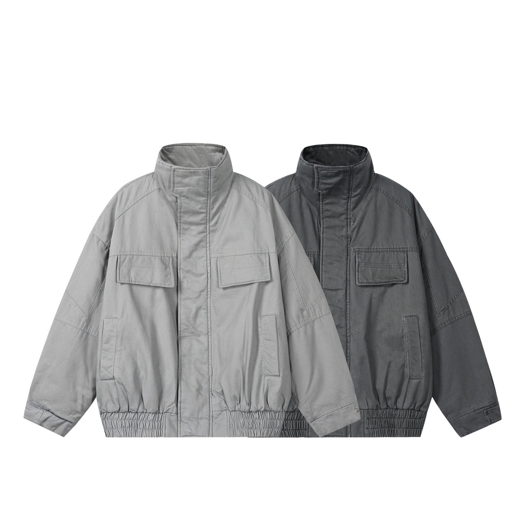 Unisex Boxy-Field jacket with high stand-up collar, flap pockets and elastic hem Mune Fashion
