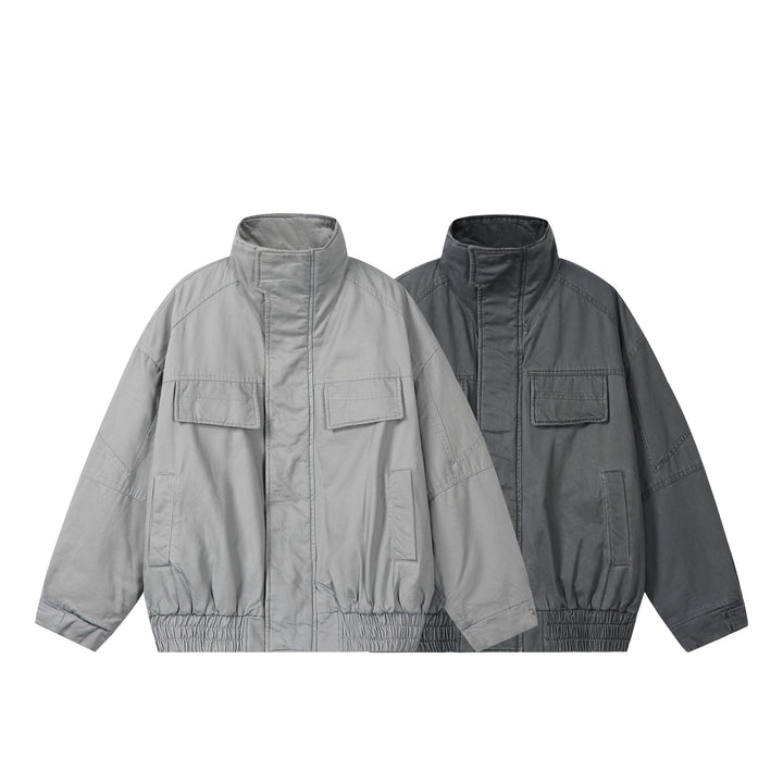 Unisex Boxy-Field jacket with high stand-up collar, flap pockets and elastic hem Mune Fashion