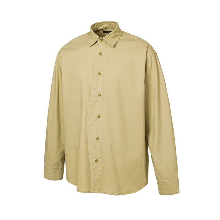 Men's Loose Oversized Shirt made of Cotton Twill with Spread Collar and Relaxed Fit Mune Fashion
