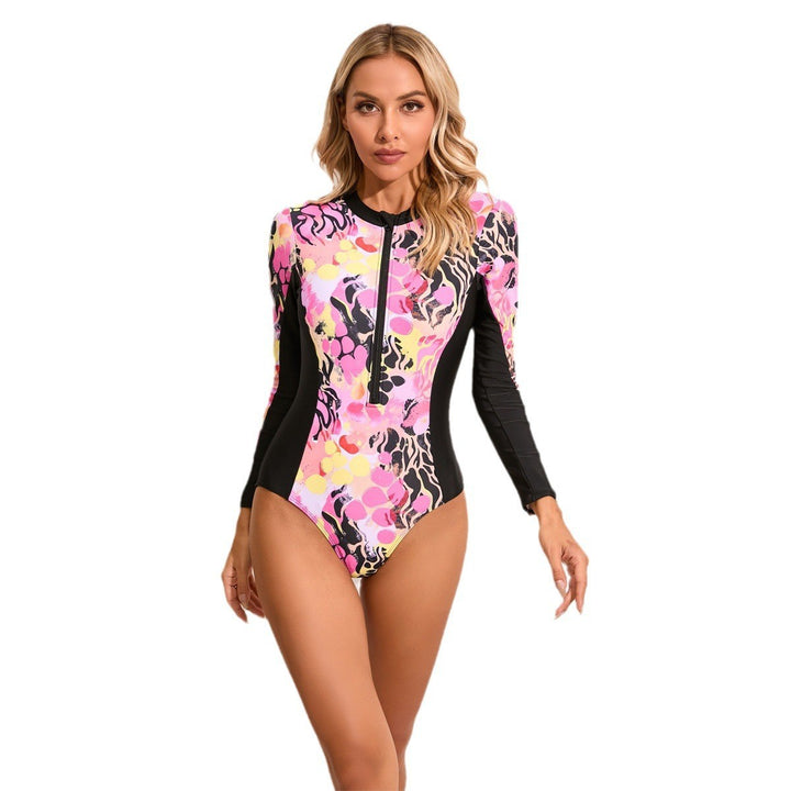 Women's Long Sleeve Swimsuit with Graphic Design Mune Fashion