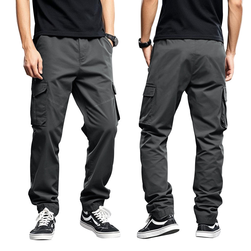 Men's nan utility cargo pants with large patch flap pockets and a tapered silhouette Mune Fashion