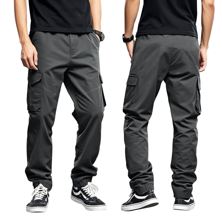 Men's nan utility cargo pants with large patch flap pockets and a tapered silhouette Mune Fashion