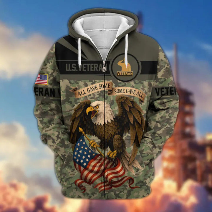 Men's hoodie with American veteran motif Mune Fashion