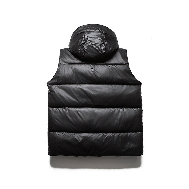 Men's Windproof Hooded Quilted Vest with Ultralight Thermofiber, Zipper Pockets and Drawstring Mune Fashion