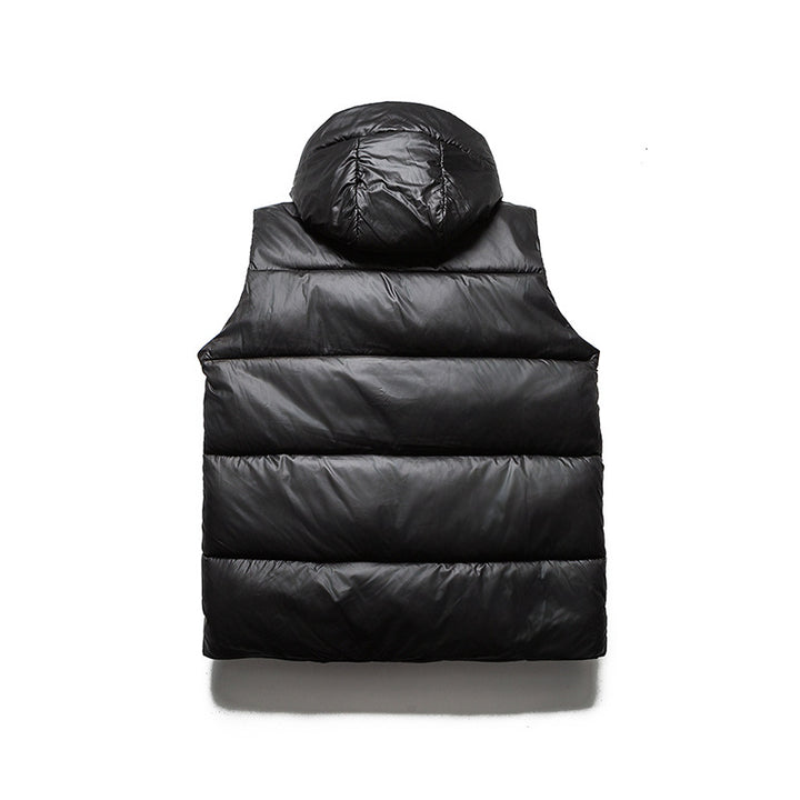 Men's Windproof Hooded Quilted Vest with Ultralight Thermofiber, Zipper Pockets and Drawstring Mune Fashion