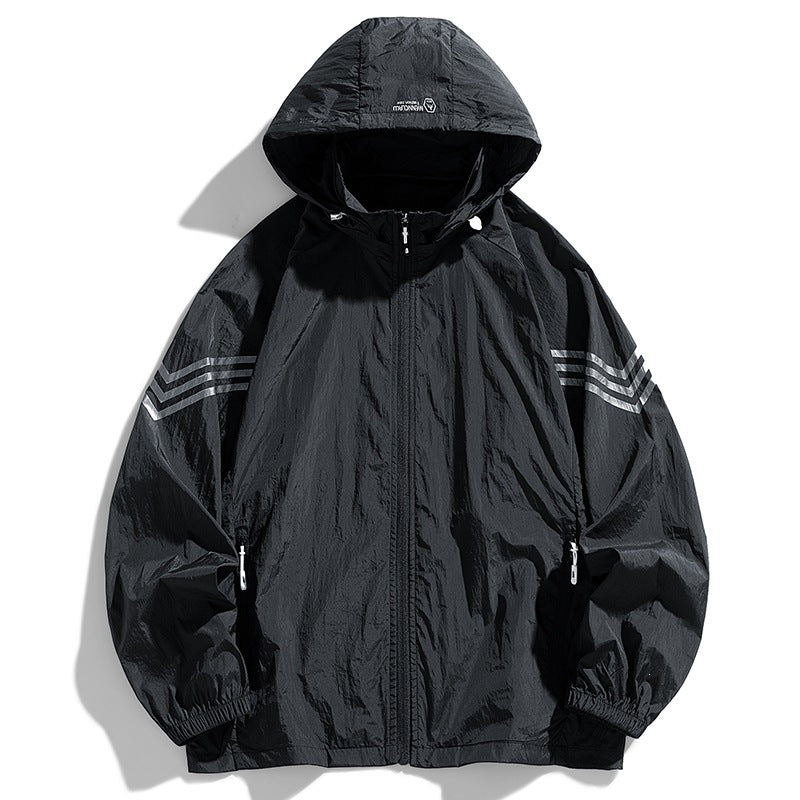 Men's Lightweight Windbreaker Jacket with Hood and Practical Pockets Mune Fashion