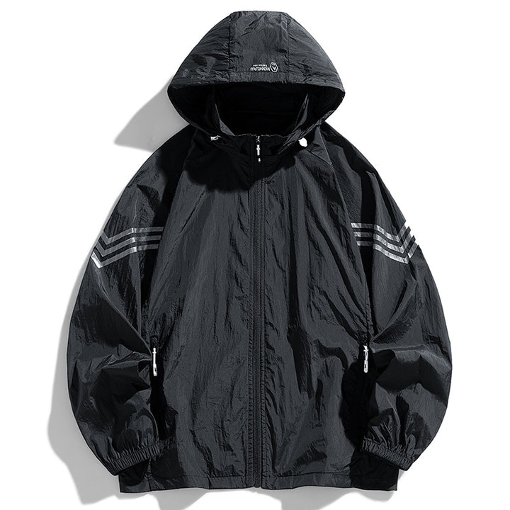 Men's Lightweight Windbreaker Jacket with Hood and Practical Pockets Mune Fashion