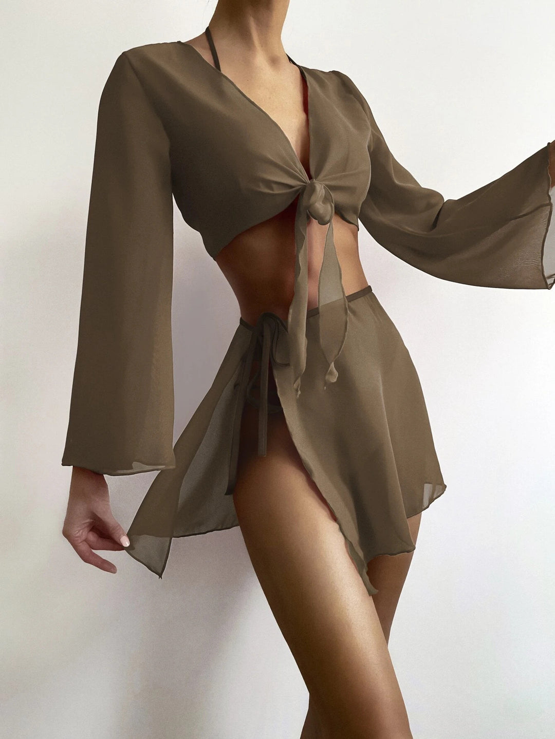 Women Cotton Beach Set with Casual Wrap Design Mune Fashion