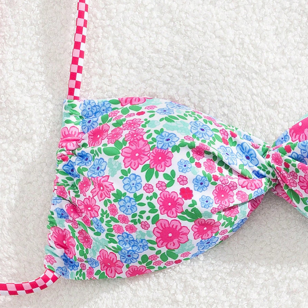 Ladies Floral Bikini with Adjustable Ties Mune Fashion