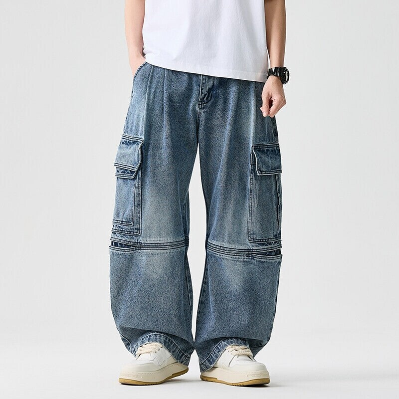 Men's extra wide cargo jeans in baggy style with reinforced knee seams Mune Fashion