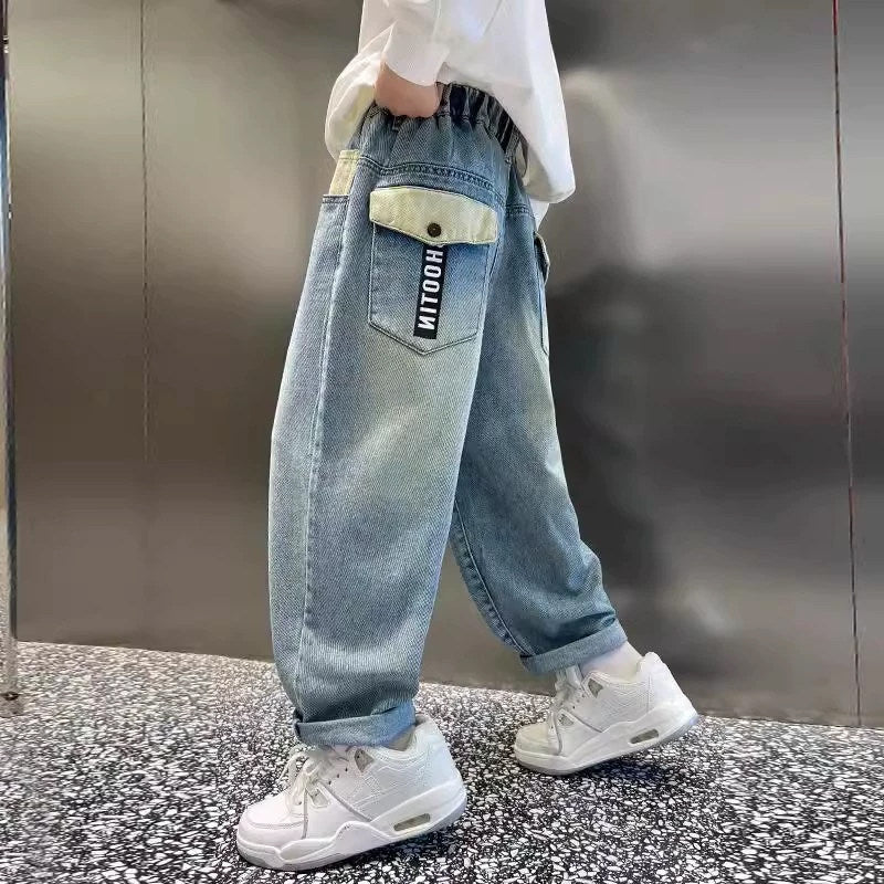 Unisex Loose-fit casual denim pants with special pockets Mune Fashion