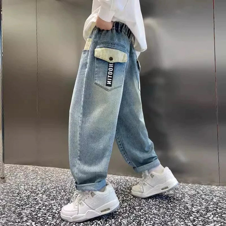 Unisex Loose-fit casual denim pants with special pockets Mune Fashion
