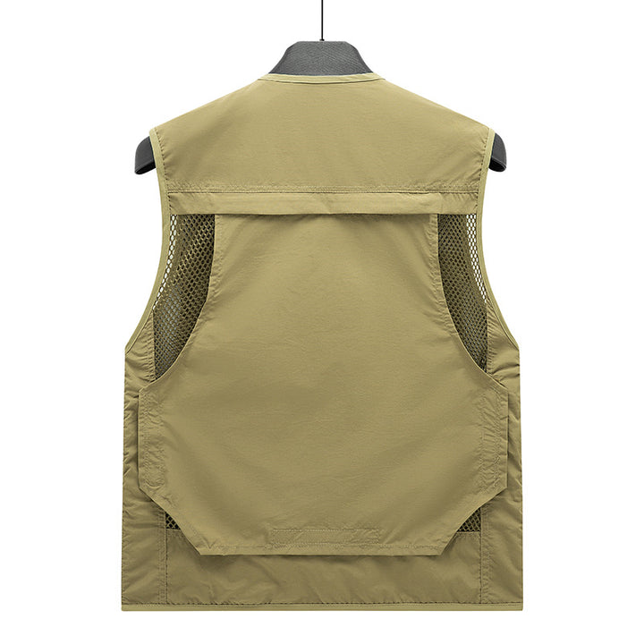 Men's Breathable Fishing and Photography Vest with Mesh Panels, Multi-Pockets and Two-Way Zipper Mune Fashion