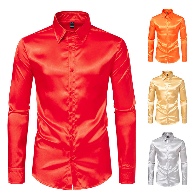 Men's Silk Shirt Mune Fashion