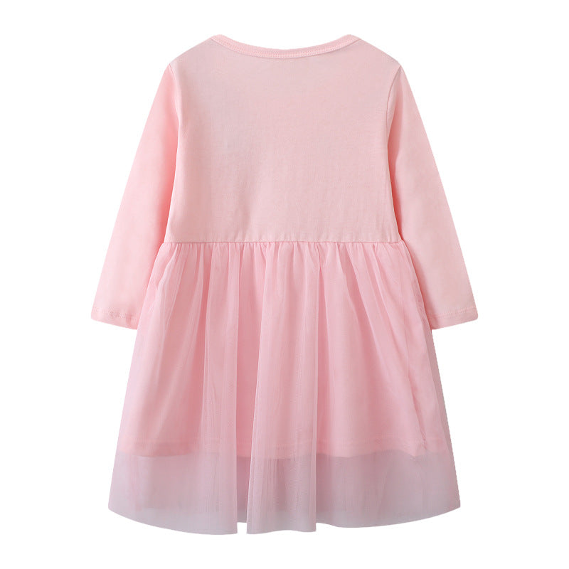 Girls' ballet dress with tulle skirt and lively dancer appliqués Mune Fashion