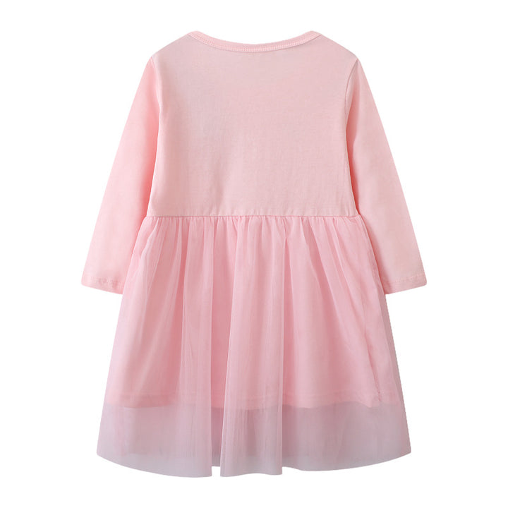 Girls' ballet dress with tulle skirt and lively dancer appliqués Mune Fashion